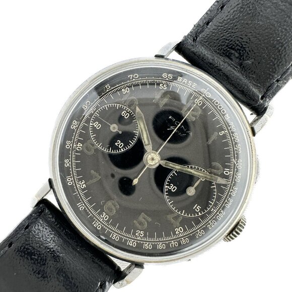 Vintage Rona Sport Military WW2 Men's Chronograph Wristwatch Angelus 215 Runs - Picture 2 of 7